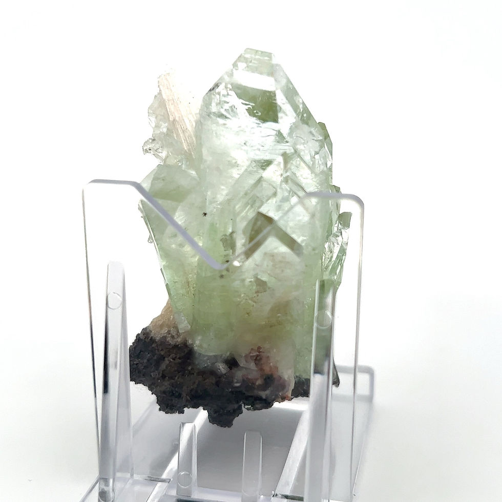 Thumbnail: Multi Terminated Gem Apophyllite Castle with Scolecite - Studio Mineralia Earth Art Gallery