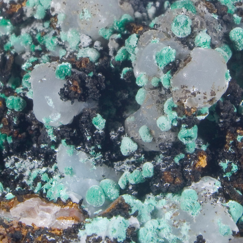 Smithsonite with Malachite - 79 Mine, Arizona, USA - Studio Mineralia Earth Art Gallery