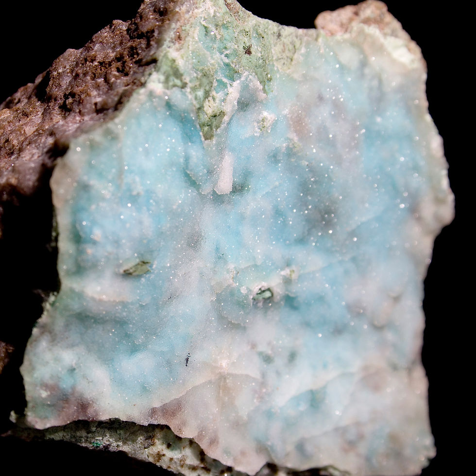 Thumbnail: Chrysocolla, Malachite and Druzy Quartz - Likasi, DR Congo - Studio Mineralia Earth Art Gallery