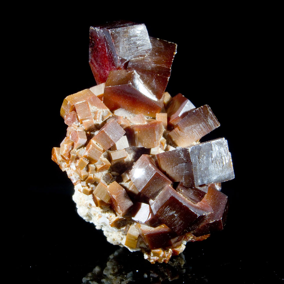 Deep Red Vanadinite on White Barite Miniature - Mibladen, Morocco - Studio Mineralia Earth Art Gallery