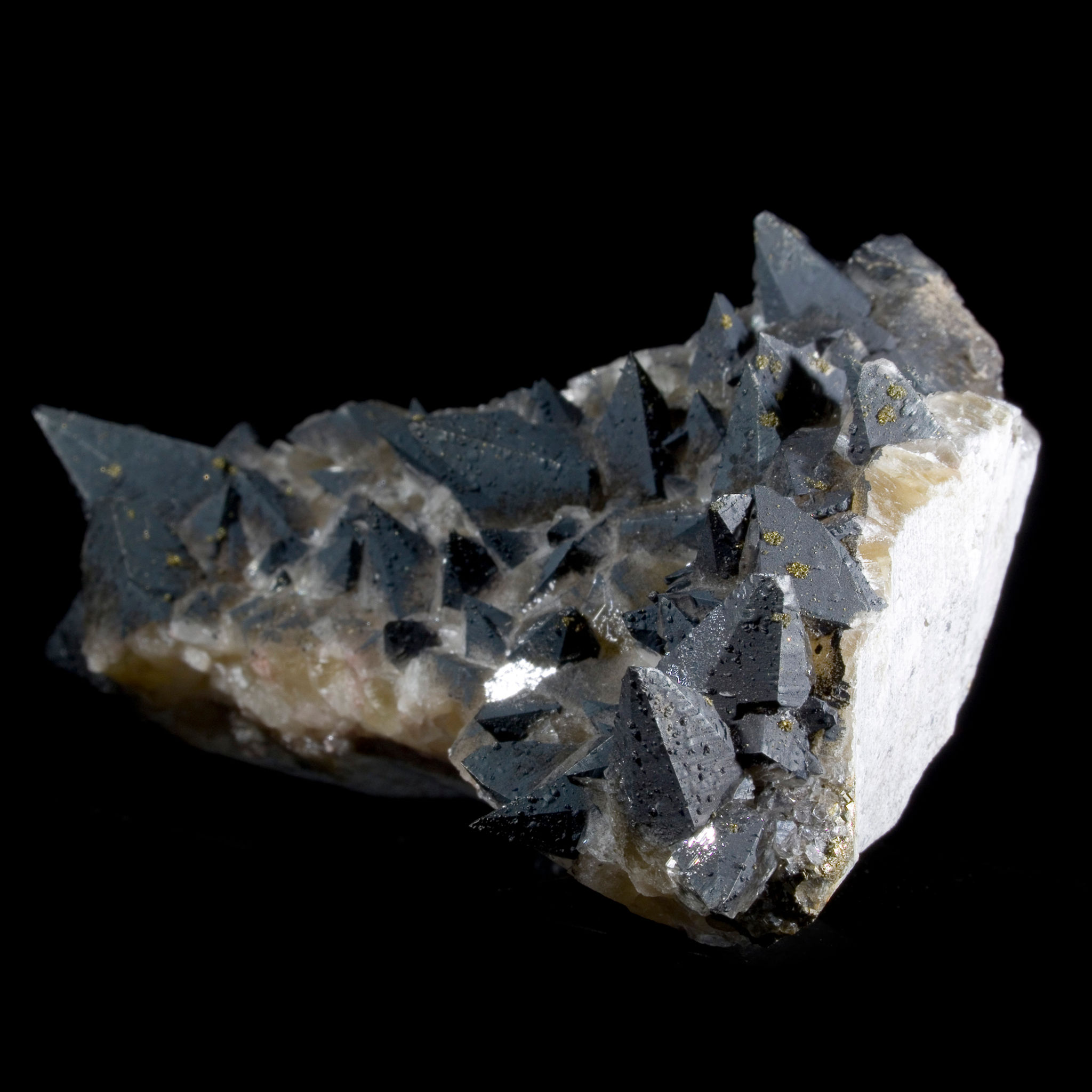 Hematite Included Black Calcite - Santa Eulalia, Mexico - Studio Mineralia Earth Art Gallery
