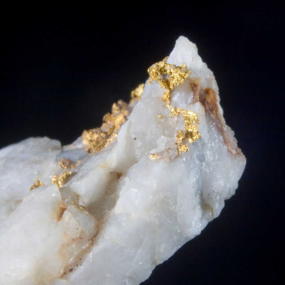 Thumbnail: Gold in Quartz - Usnyera River, Russia. Studio Mineralia Earth Art Gallery