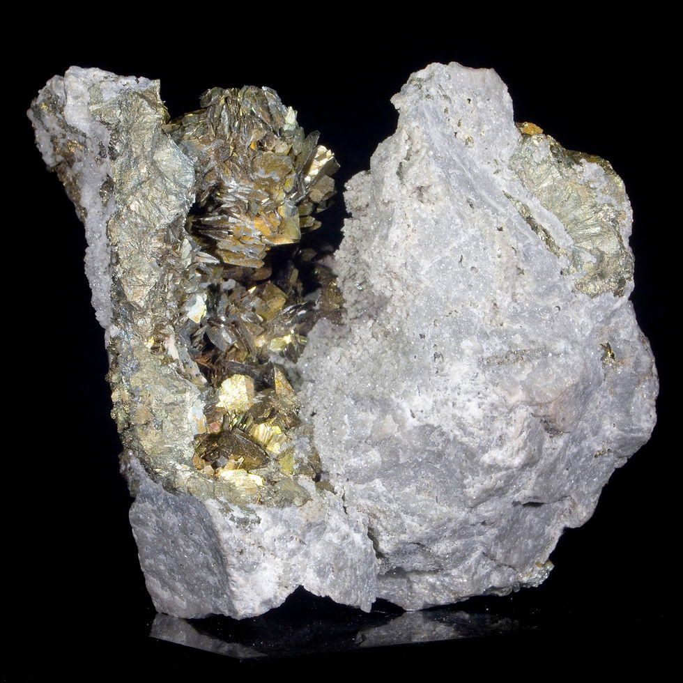 Marcasite - Vulcan Quarry, Wisconsin, USA - Studio Mineralia Earth Art Gallery