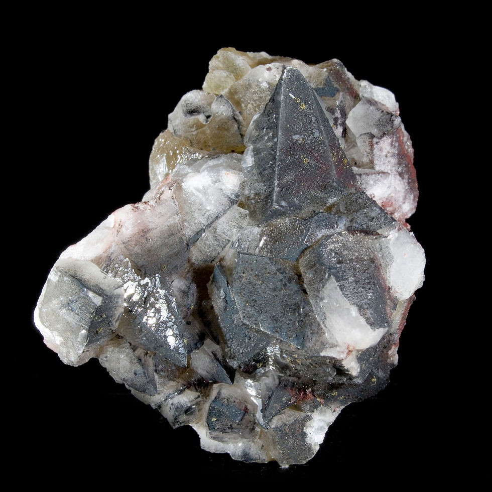 Thumbnail: Hematite Included Black Calcite - Santa Eulalia, Mexico - Studio Mineralia Earth Art Gallery