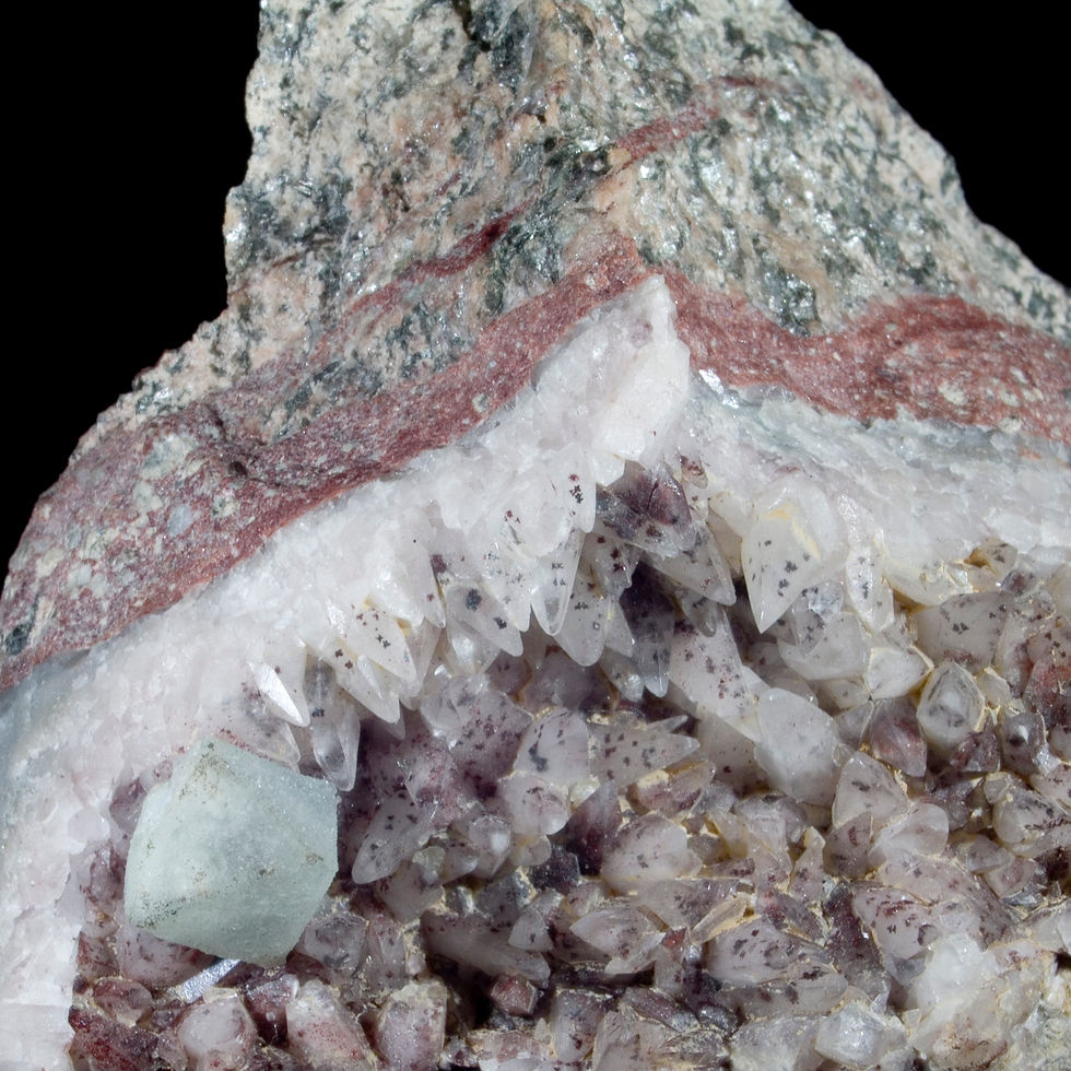 Thumbnail: Fluorite on Calcite - Artenberg Quarry. Germany - Studio Mineralia Earth Art Gallery