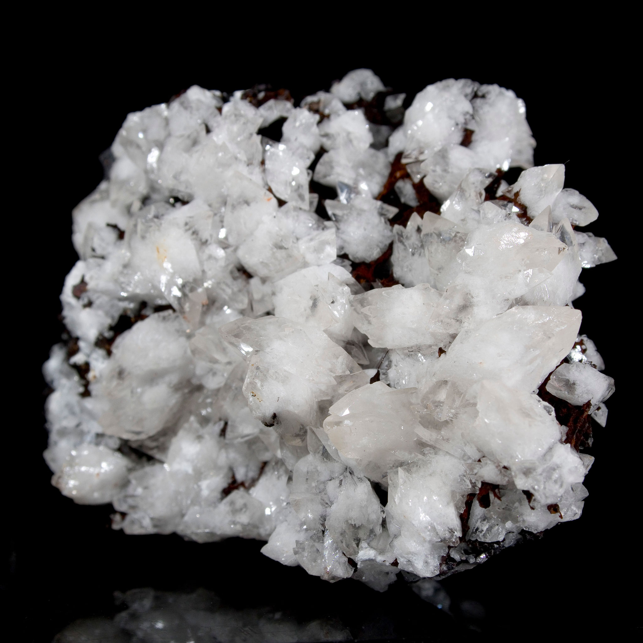 Diamond Calcite on Black Limonite - Leiping, China - Studio Mineralia Earth Art Gallery