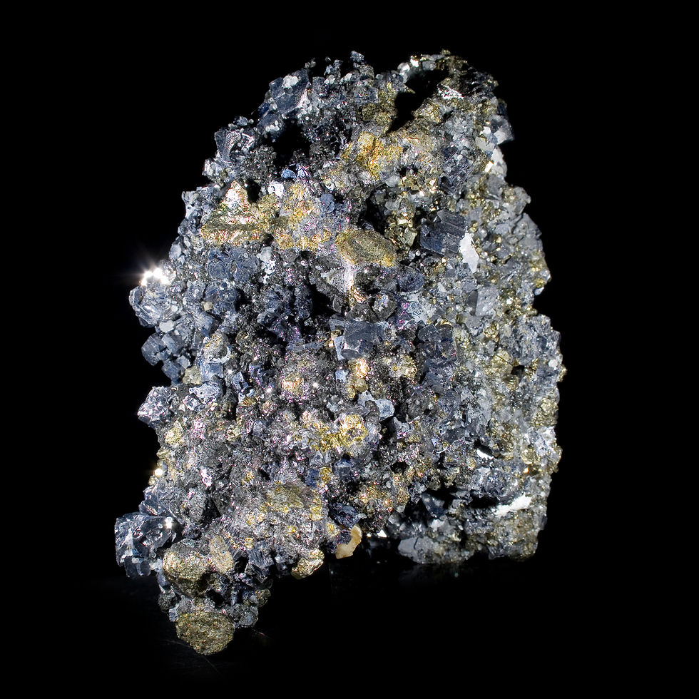 Thumbnail: Lustrous Galena and Pyrite - Huanzala Mine, Peru - Studio Mineralia Earth Art Gallery