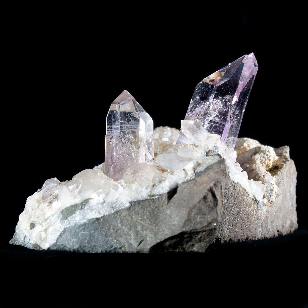 Thumbnail: Quadruple-Enhydro Matrix Smoky Amethyst - Brandberg, Namibia - Studio Mineralia: The Earth Art Gallery
