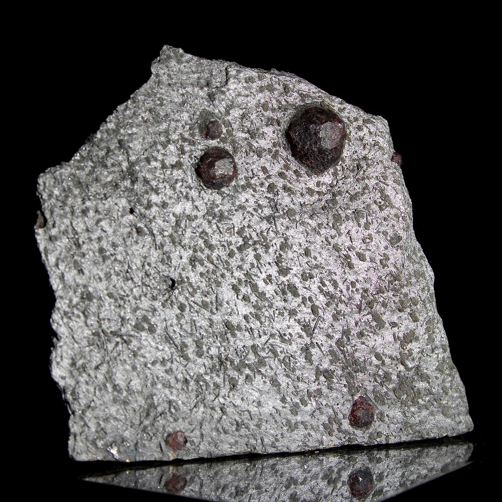 Almandine-Pyrope Garnet in Graphite Mini Plate - Red Embers Mine, MA - Studio Mineralia Earth Art Gallery