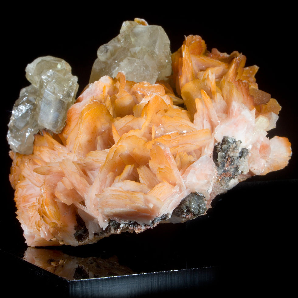 Thumbnail: Cerussite and Barite with Galena - Mibladen, Morocco. Studio Mineralia Earth Art Gallery