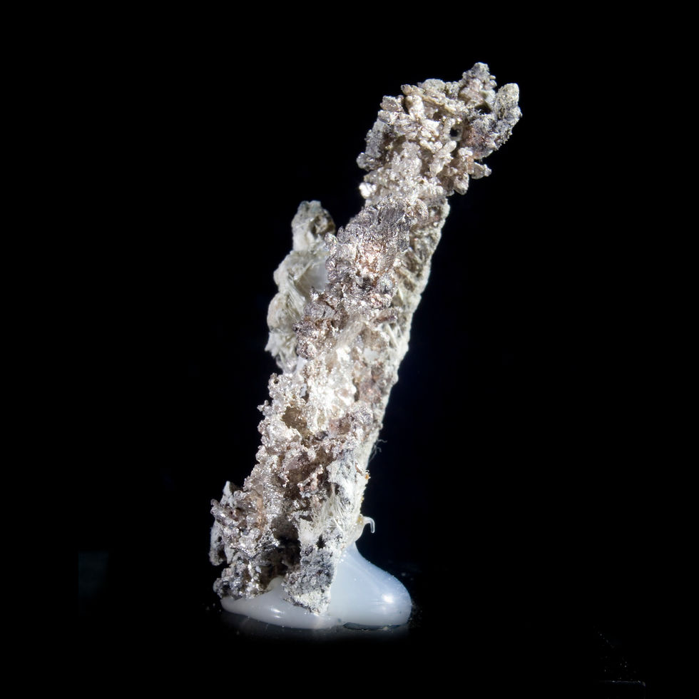 Thumbnail: Native Silver with Calcite - Bouismas Mine, Morocco - Studio Mineralia Earth Art Gallery