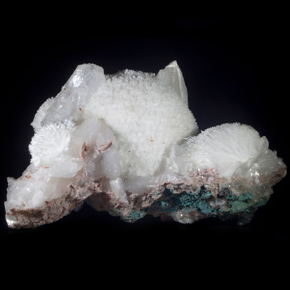 A perfect combination of a large snowy white sphere of Mordenite with white Stilbite "ears".