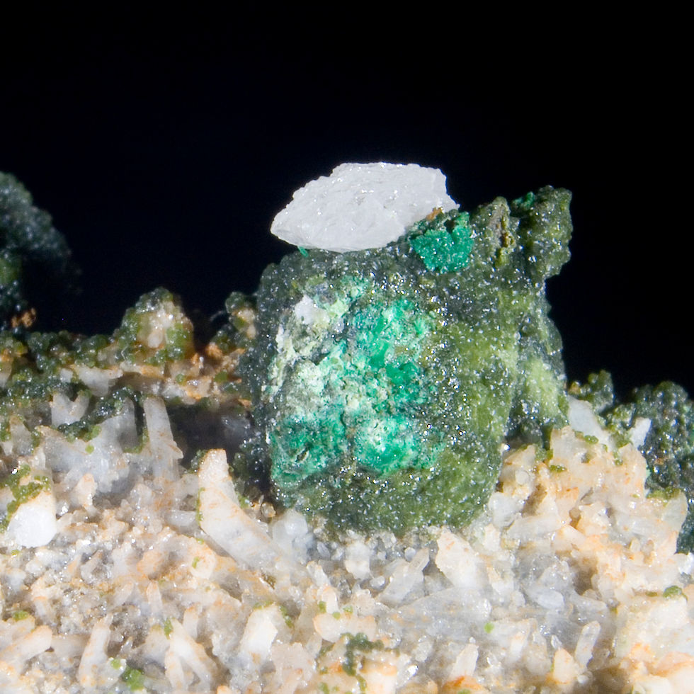 Thumbnail: Malachite, Cerussite and Quartz - Tsumeb Mine, Namibia - Studio Mineralia Earth Art Gallery