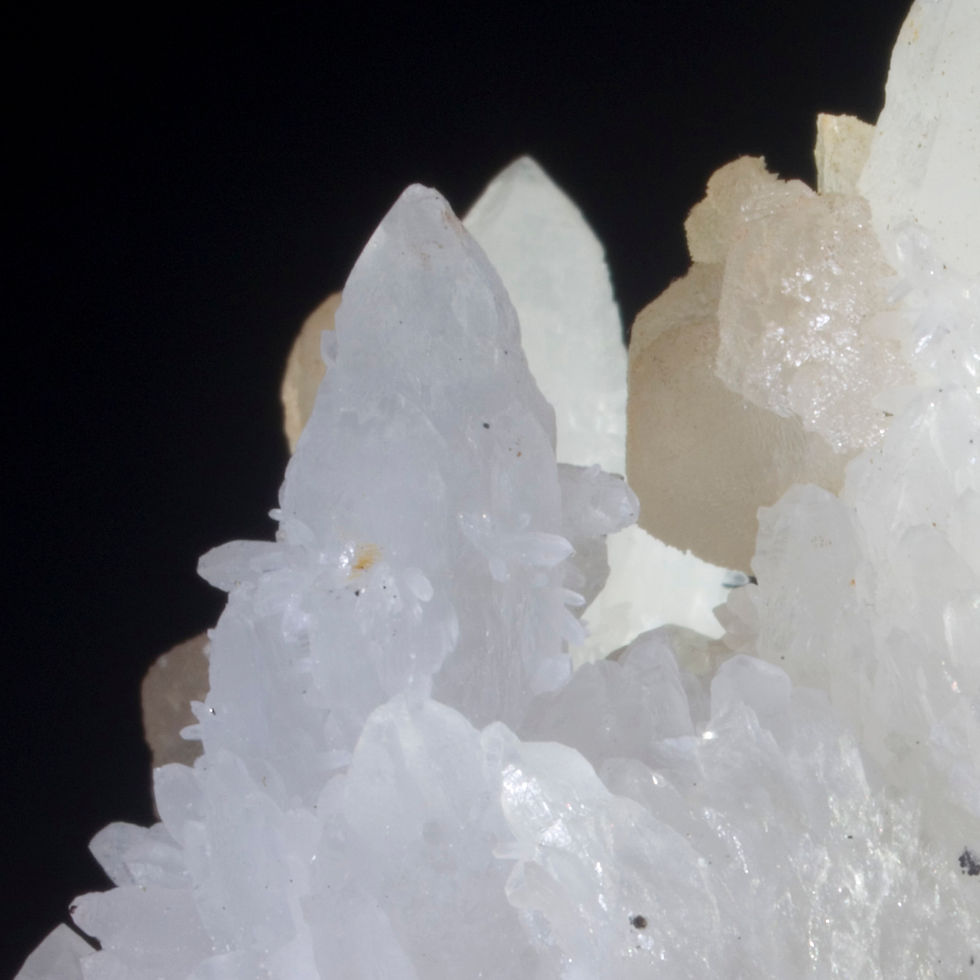 Thumbnail: Calcite on Quartz - Mina Ojuela, Mexico - Studio Mineralia Earth Art Gallery