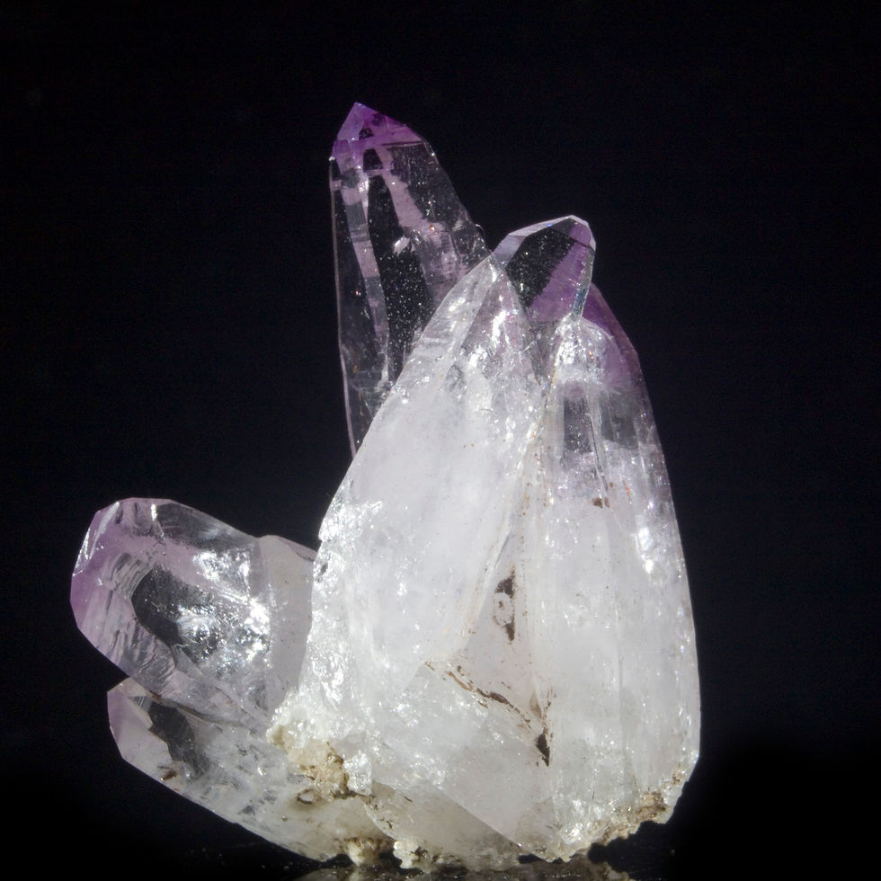 A beautiful minature cluster of Amethyst crystals with excellent color saturation. Vera Cruz, Mexico.