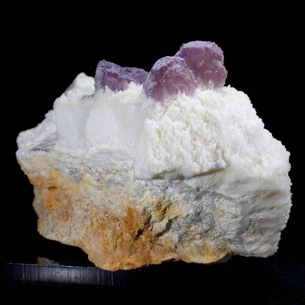 Thumbnail: Magenta Fluorite on Quartz - Lupita Mine, Mexico - Studio Mineralia Earth Art Gallery