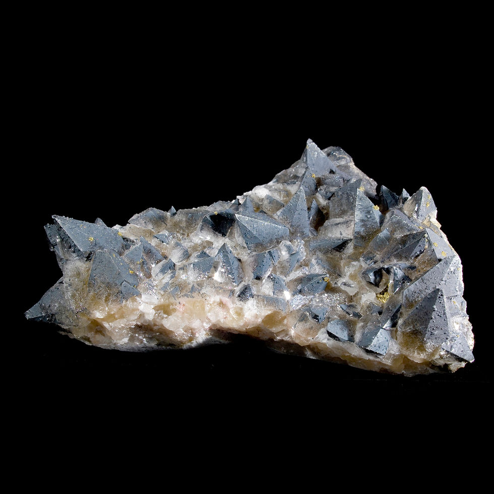 Thumbnail: Hematite Included Black Calcite - Santa Eulalia, Mexico - Studio Mineralia Earth Art Gallery