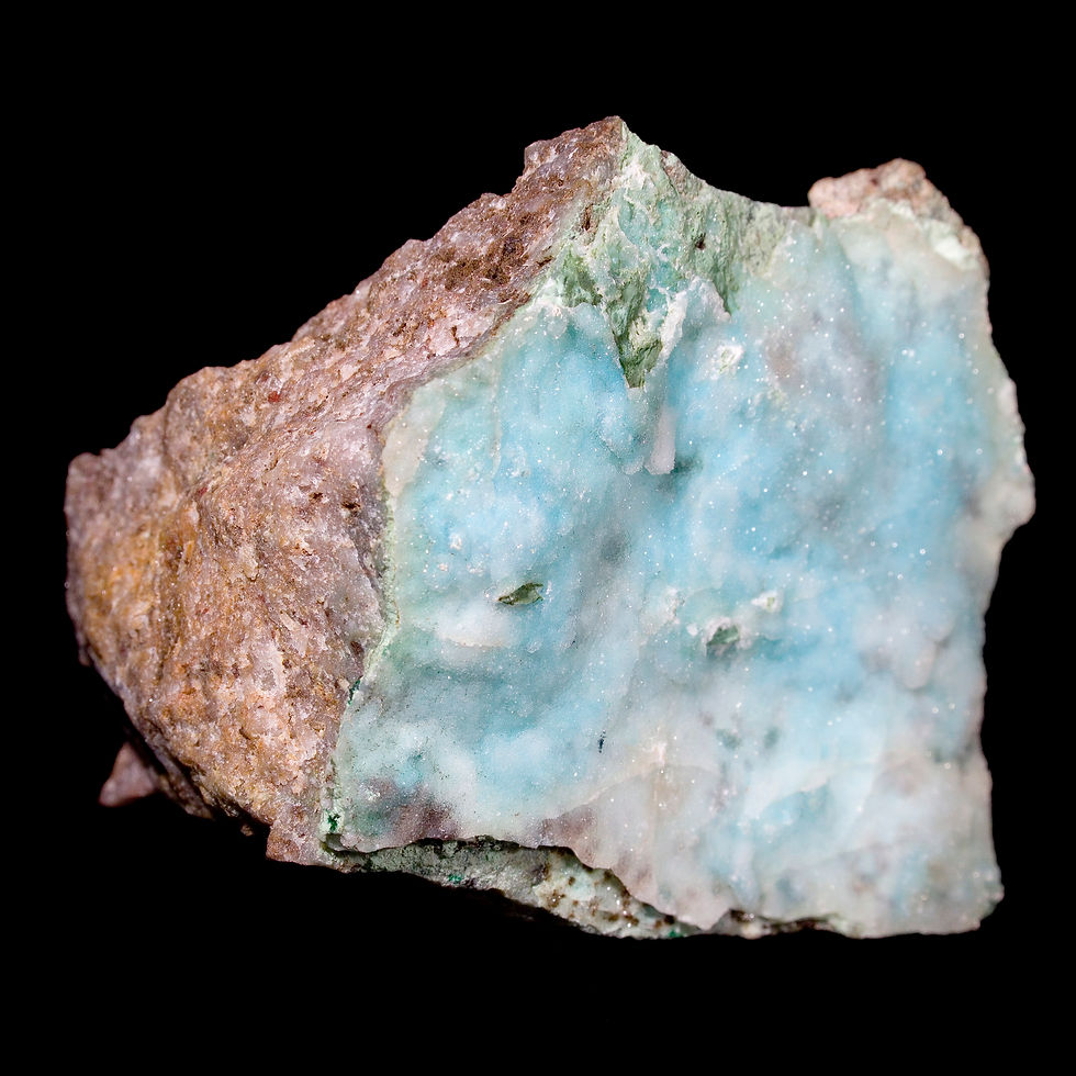 Thumbnail: Chrysocolla, Malachite and Druzy Quartz - Likasi, DR Congo - Studio Mineralia Earth Art Gallery