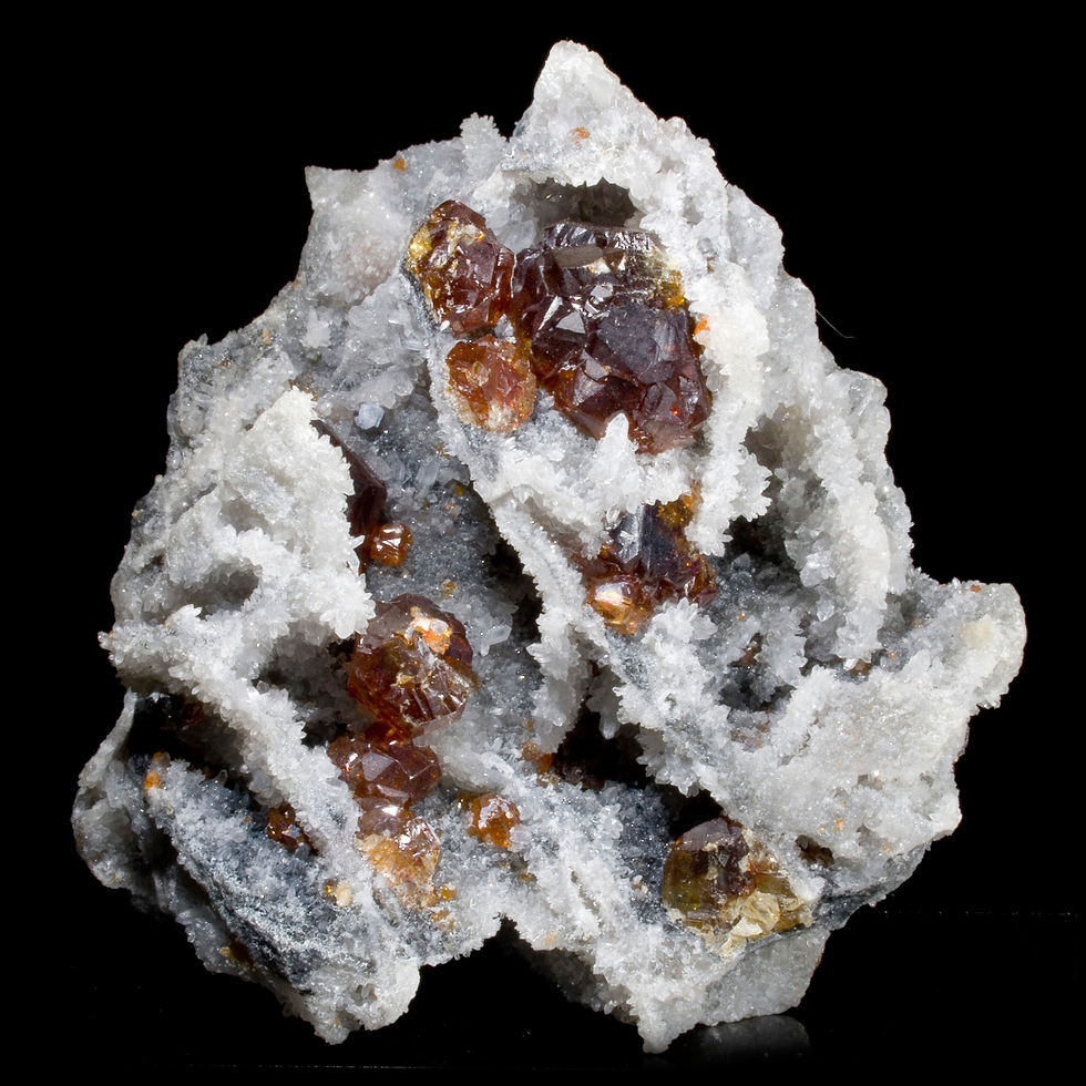 Sphalerite on Quartz - Cumberland Mine, Tennessee, USA - Studio Mineralia Earth Art Gallery