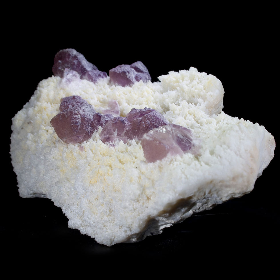 Thumbnail: Magenta Fluorite on Quartz - Lupita Mine, Mexico - Studio Mineralia Earth Art Gallery