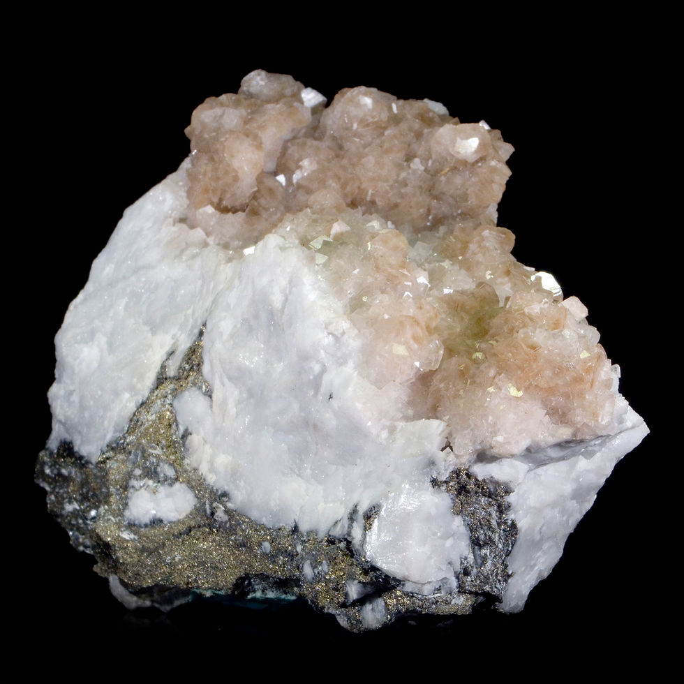 Smithsonite on Calcite - Tsumeb Mine, Namibia - Studio Mineralia Earth Art Gallery