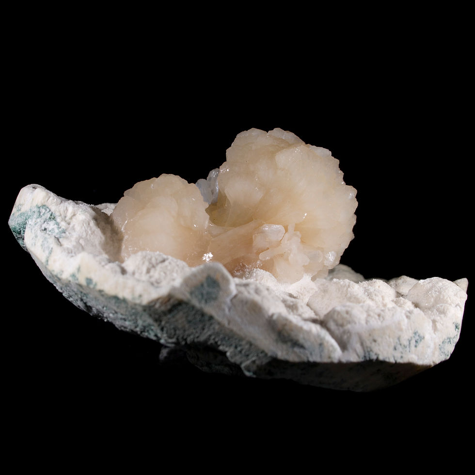 Thumbnail: Aesthetically Perfect Stilbite with Miniature Stilbite on Chalcedony