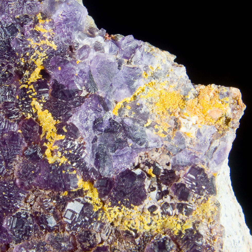 Thumbnail: Fluorite with Mimetite - Cholla Cat Mine, Arizona - Studio Mineralia Earth Art Gallery