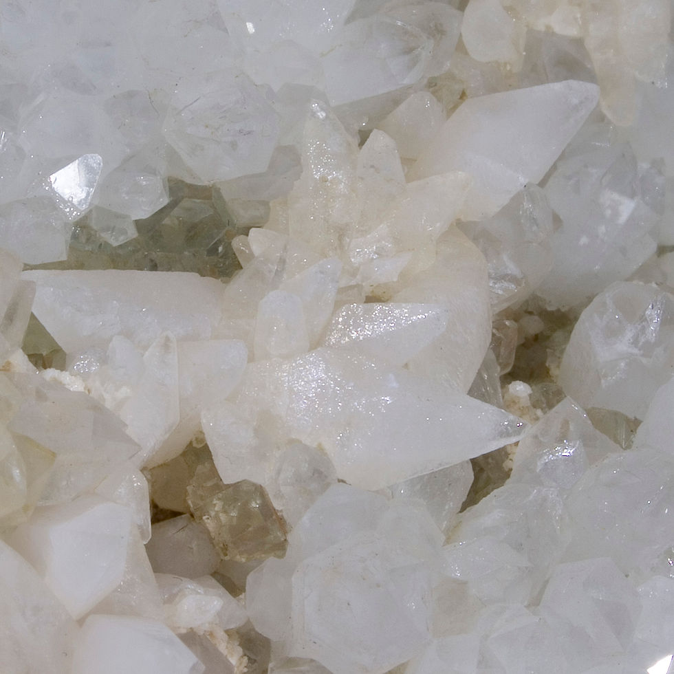 Thumbnail: Scalenohedral Calcite with Fluorite and Quartz - Manaoshan Mine, China - Studio Mineralia Earth Art Gallery