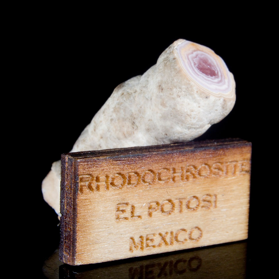 Thumbnail: Rhodochrosite Stalactite Miniature - El Potosi, Mexico - Studio Mineralia Earth Art Gallery