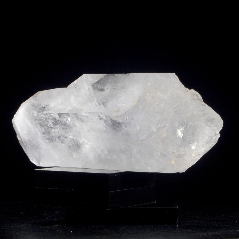 Thumbnail: This large, three inch, multi terminated Quartz crystal also features a nicely 'healed' pattern across the base where the cry
