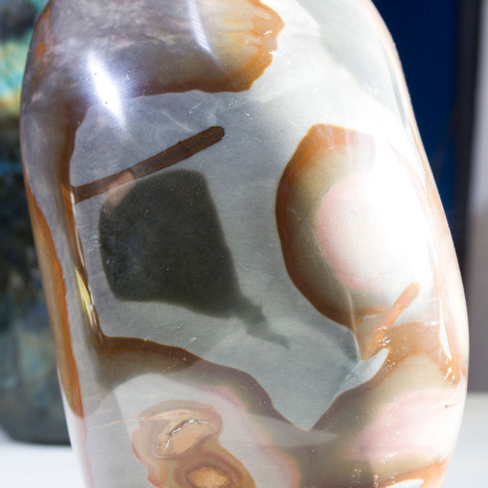 The complex patterning and contrasting colors of Jasper creates compelling natural decor that compliments any space. Madagasc