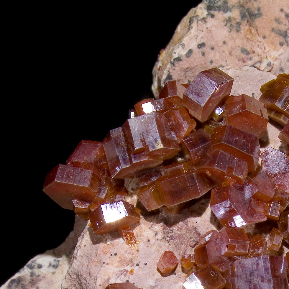 Thumbnail: Vanadinite on Matrix - Mibladen, Morocco - Studio Mineralia Earth Art Gallery