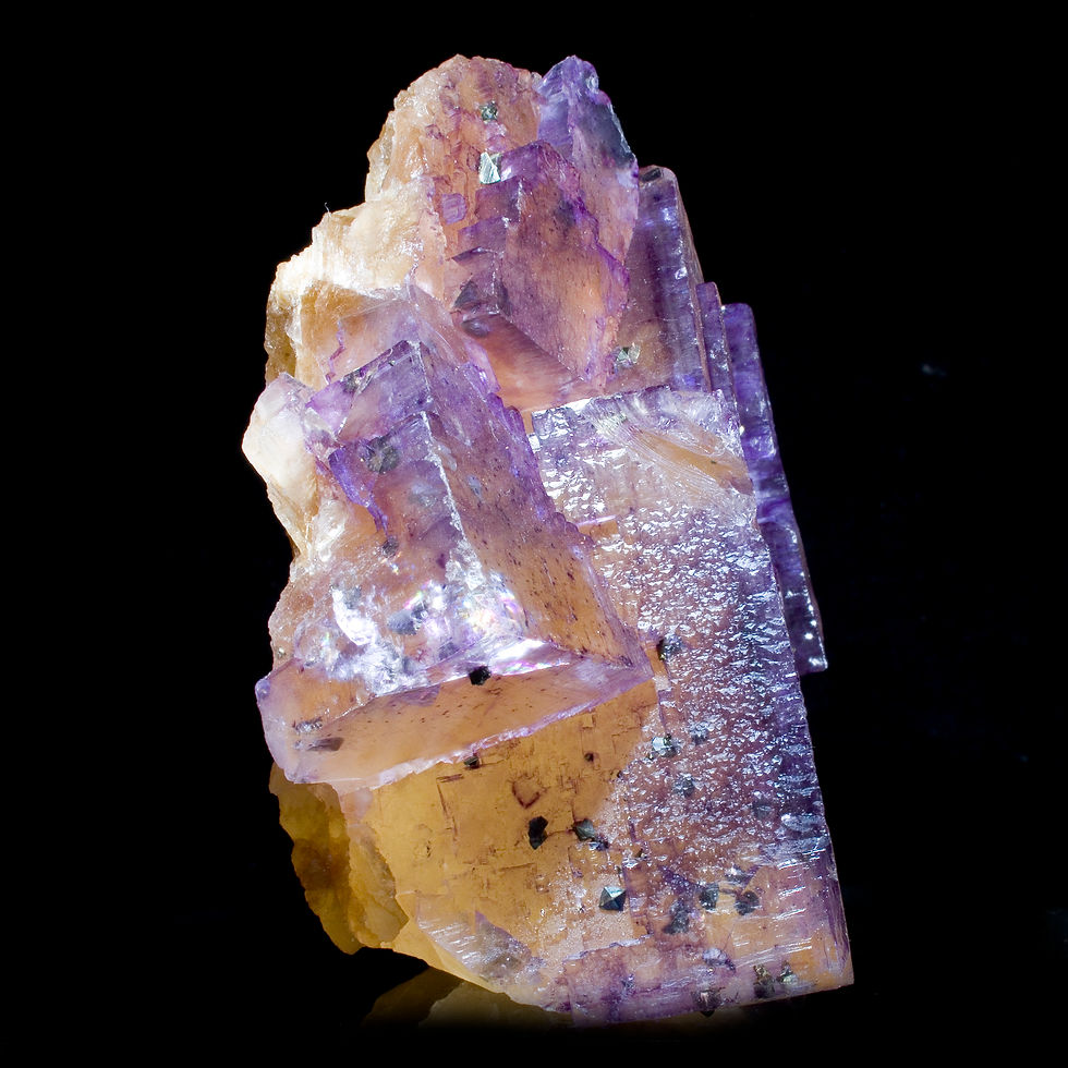 Thumbnail: Fluorite with Chalcopyrite - Minerva No 1. Mine, Cave in Rock, Illinois, USA - Studio Mineralia Earth Art Gallery