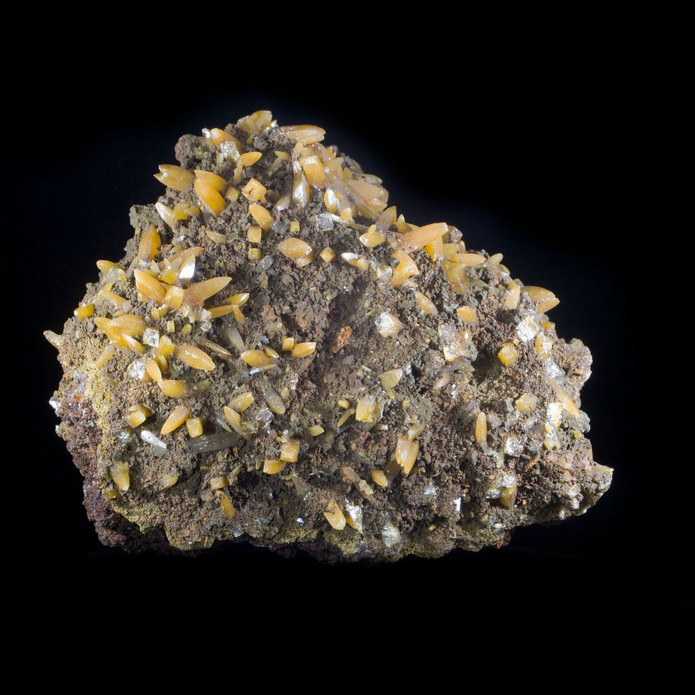 Thumbnail: Wulfenite and Mottramite - Mina Ojuela, Mexico - Studio Mineralia Earth Art Gallery