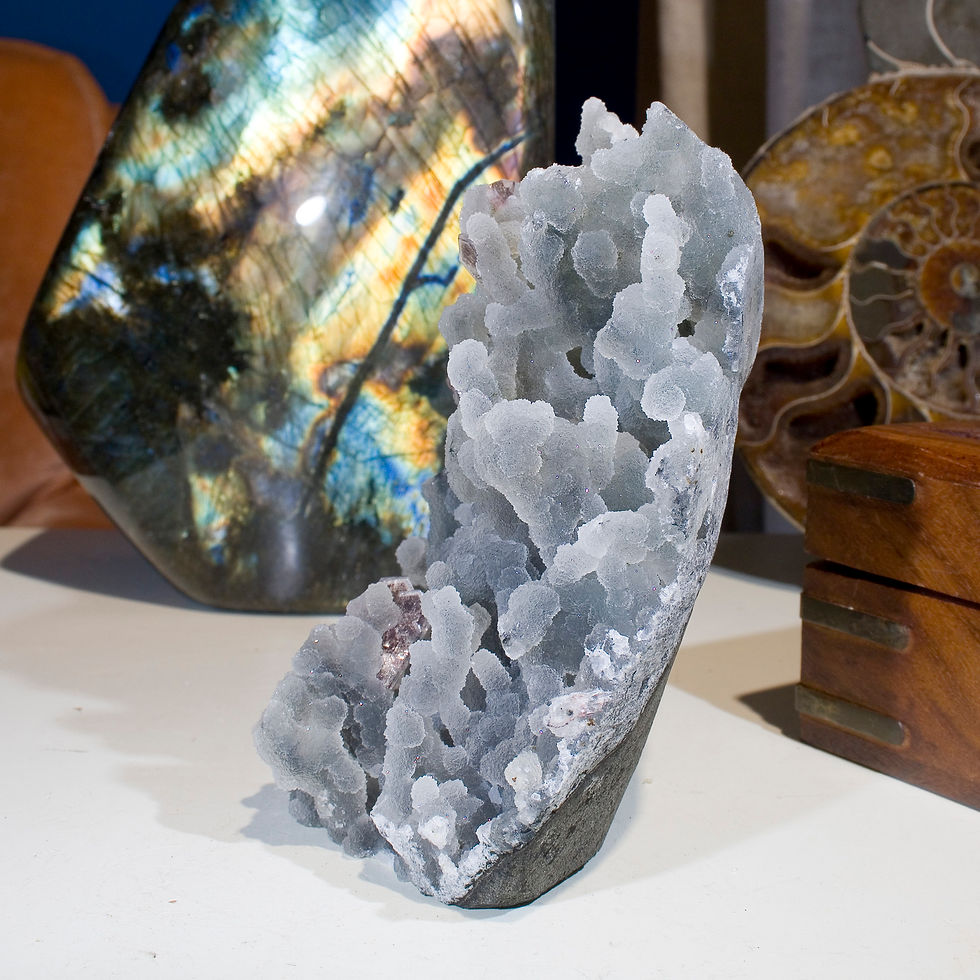 Thumbnail: Black Chalcedony Stalactite - Nashik, India - Studio Mineralia Earth Art Gallery