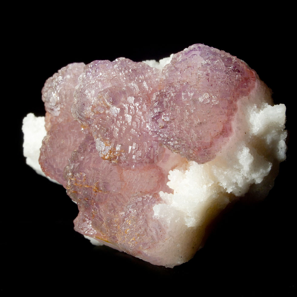 Thumbnail: Fluorite on Quartz -  Lupita Mine, Mexico - Studio Mineralia Earth Art Gallery