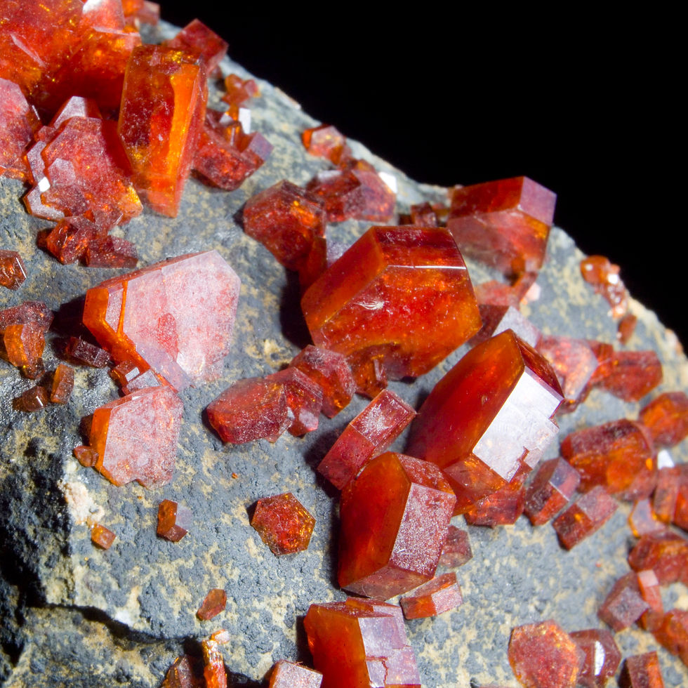 Thumbnail: Vanadinite on Black Goethite