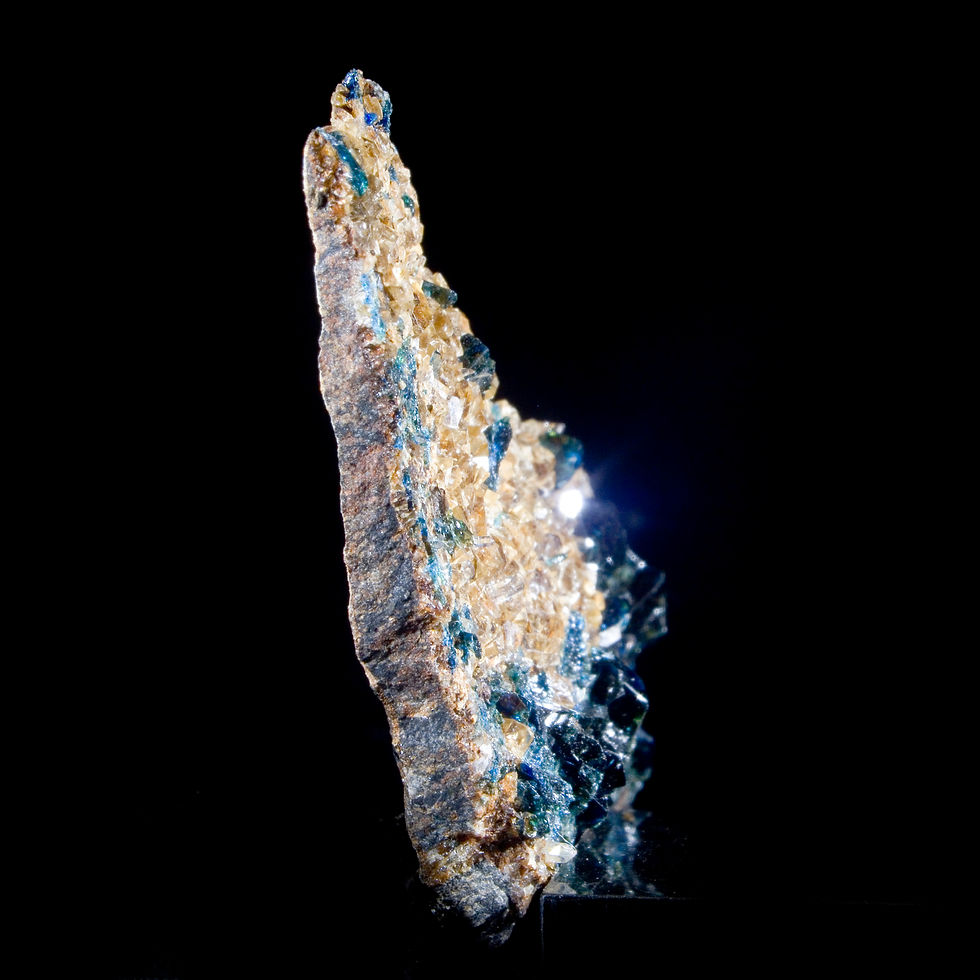Thumbnail: Lazulite and Siderite - Rapid Creek, Yukon, Canada - Studio Mineralia Earth Art Gallery