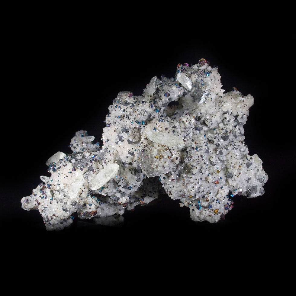 Thumbnail: Calcite, Galena & Chalcopyrite on Dolomite - Reynolds County, Missouri, USA - Studio Mineralia Earth Art Gallery
