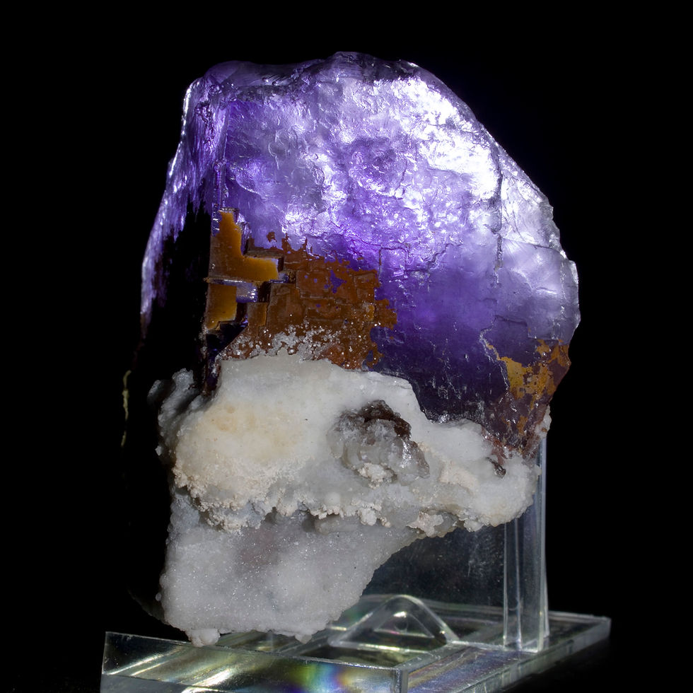 Thumbnail: Etched Purple Fluorite -  Taourirt, Morocco. Studio Mineralia Earth Art Gallery