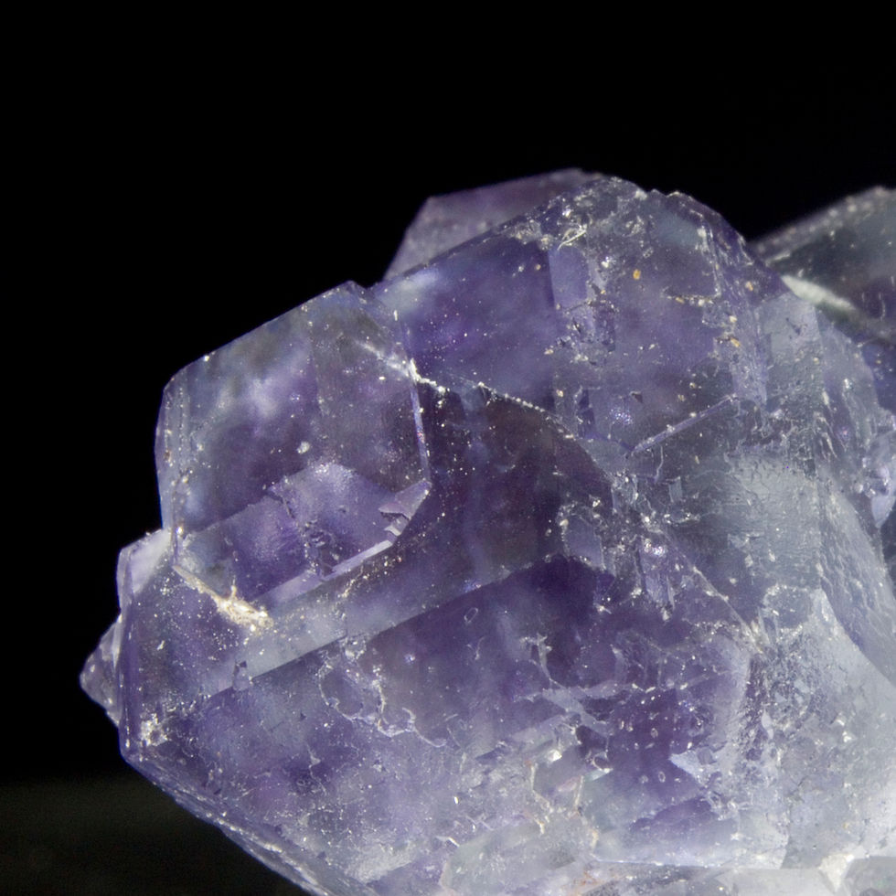 Thumbnail: richly saturated Purple Fluorite.Minimal matrix encourages bottom lighting. A colorful and eye-catching miniature mineral spe