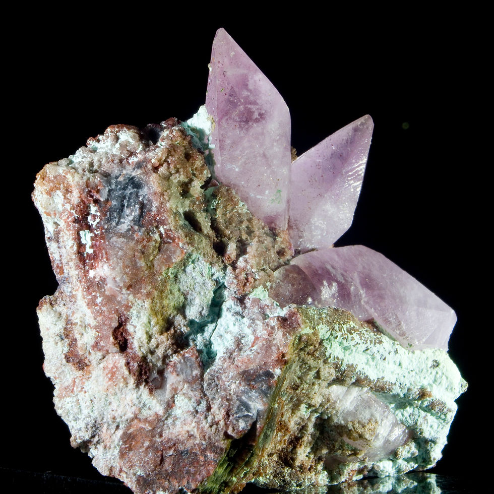 Thumbnail: Exceptional Cobaltoan Calcite - Mashamba West Mine, DR Congo - Studio Mineralia Earth Art Gallery