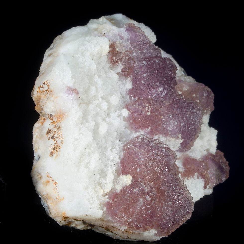 Thumbnail: Fluorite on Quartz -  Lupita Mine, Mexico - Studio Mineralia Earth Art Gallery