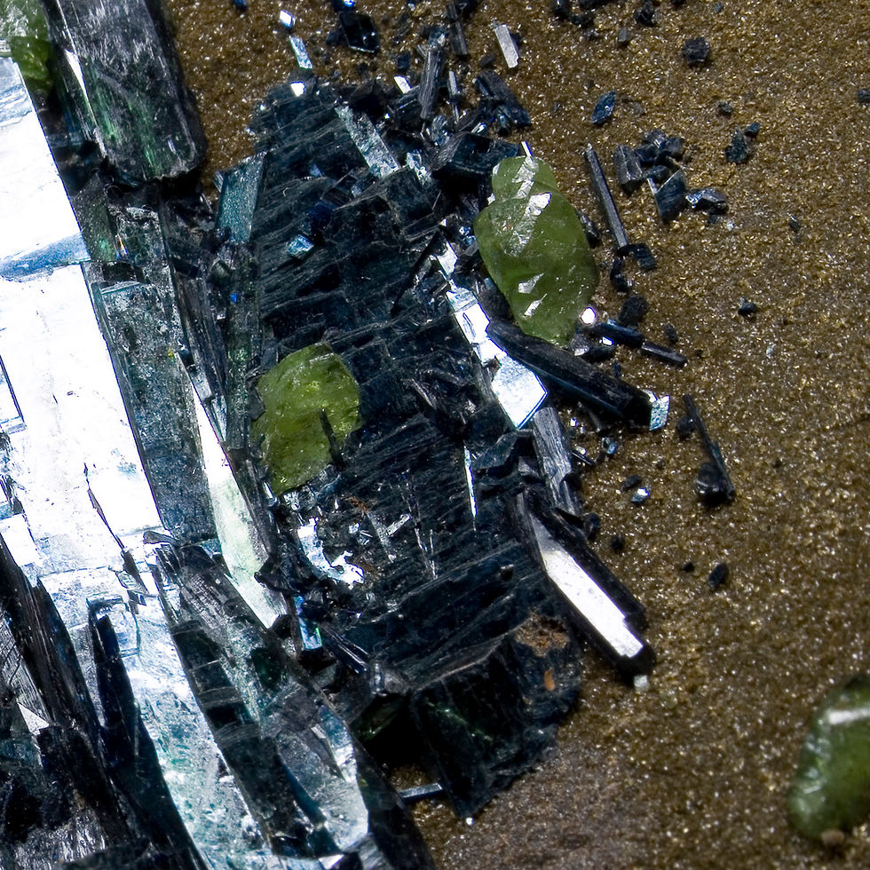 Thumbnail: Vivianite With Ludlamite - Cabeca do Cachorro Claim, Brazil - Studio Mineralia Earth Art Gallery