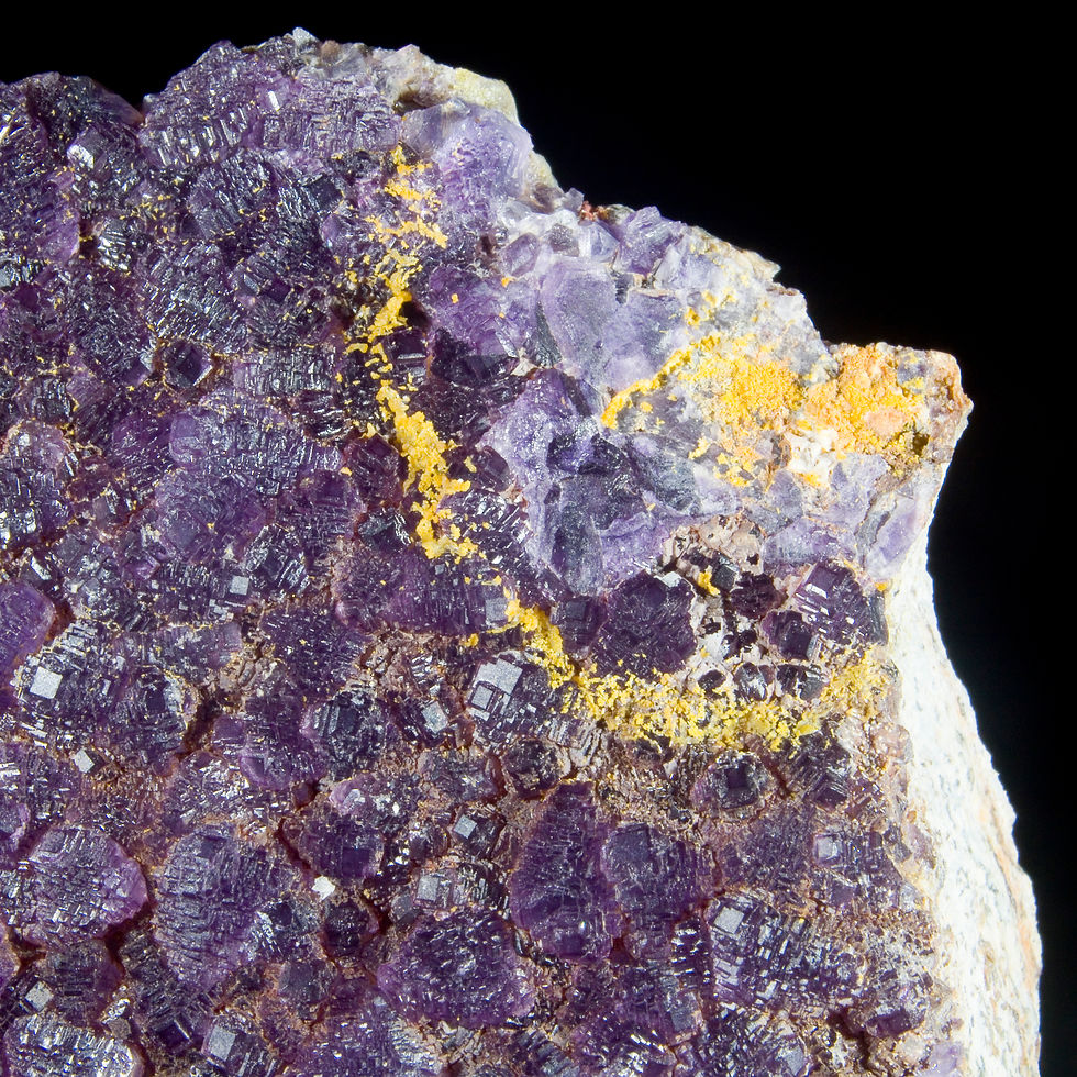 Thumbnail: Fluorite with Mimetite - Cholla Cat Mine, Arizona - Studio Mineralia Earth Art Gallery