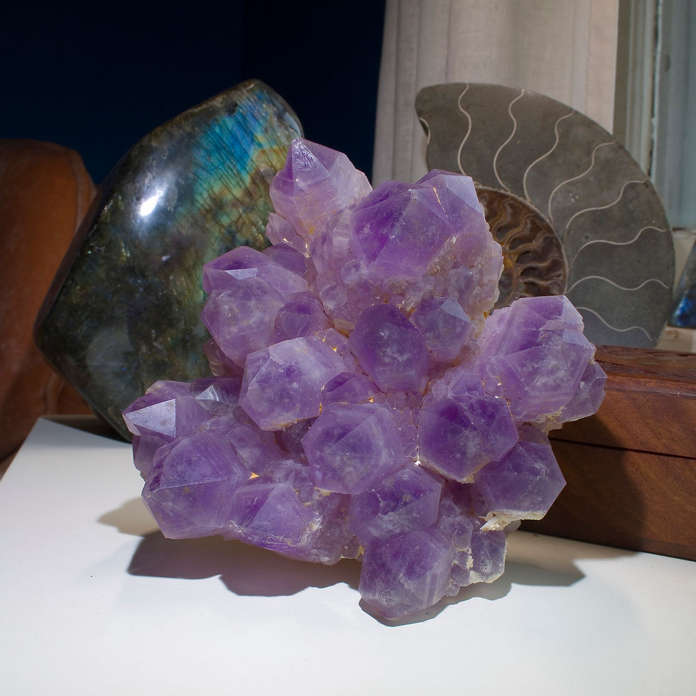 Thumbnail: There is purple and there is PURPLE. This is one of the most vivid purple Amethysts we have ever seen. Over a dozen large, te