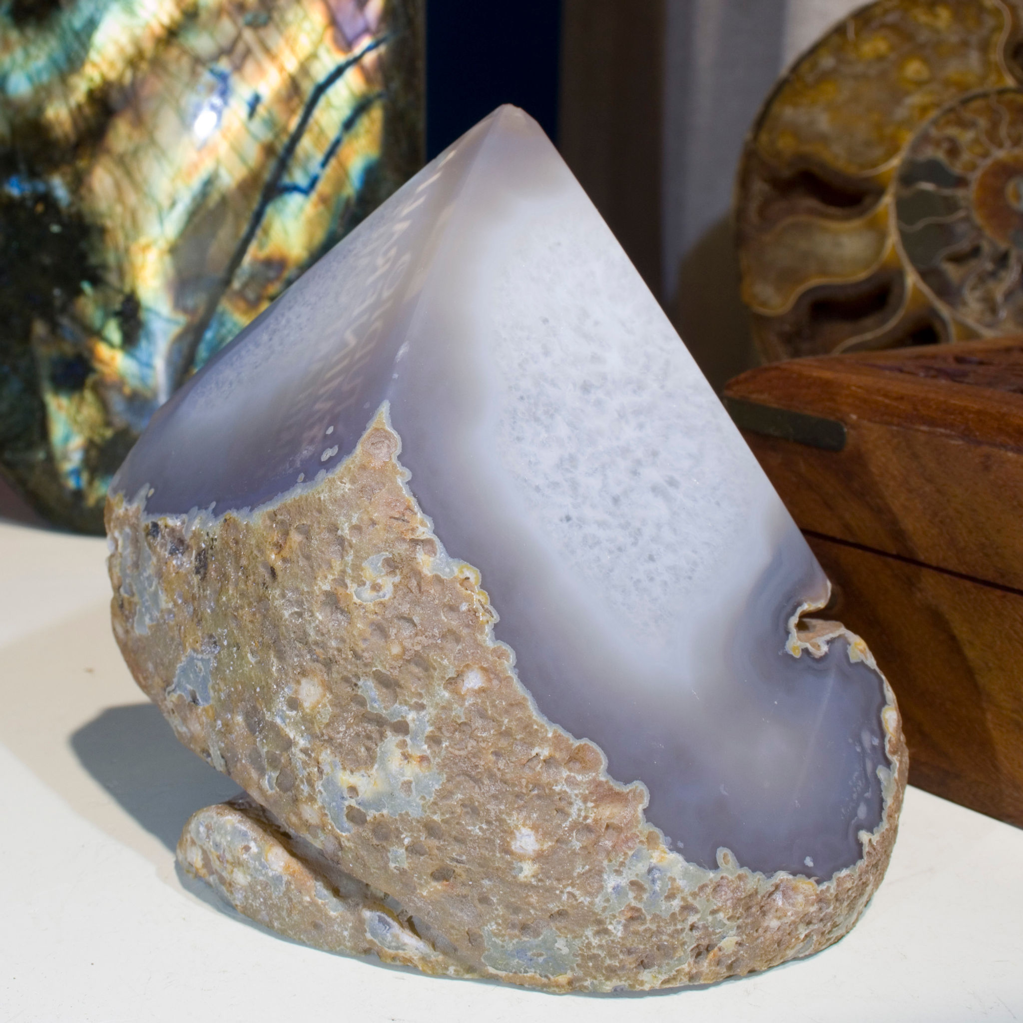 Polished Agate Point - Brazil - Studio Mineralia Earth Art Gallery