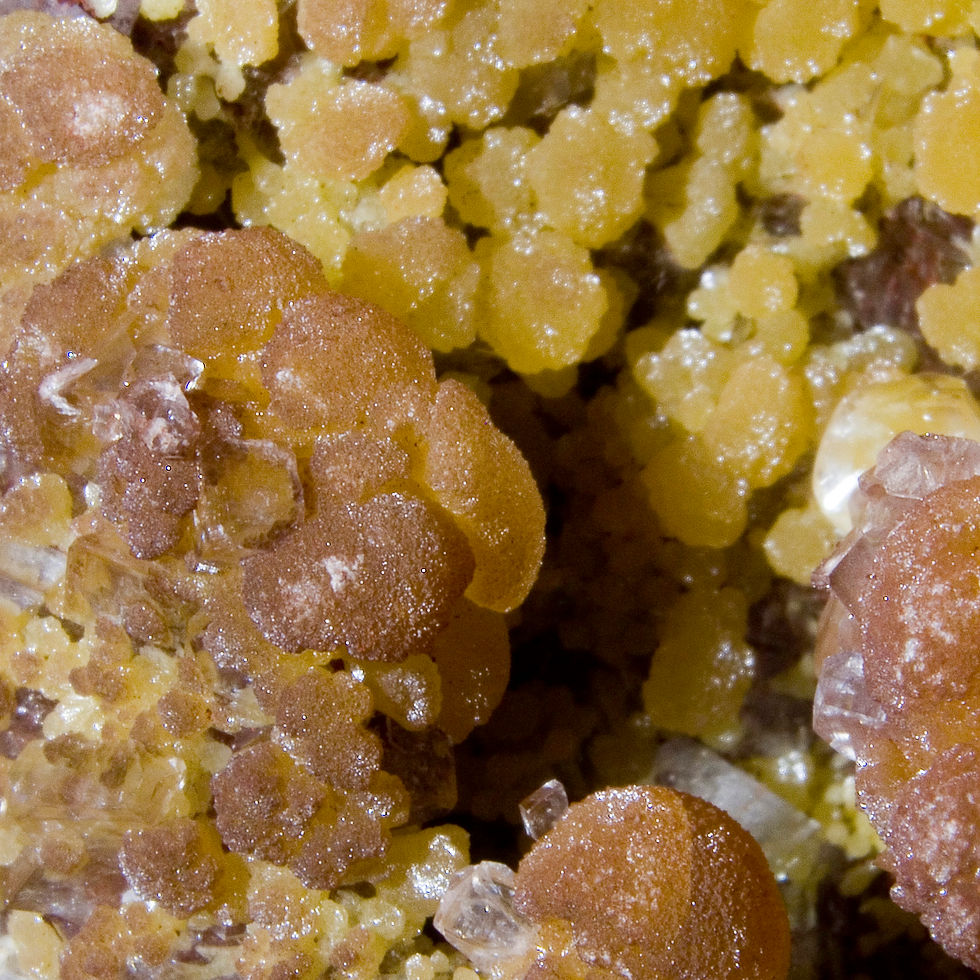 Thumbnail: Mimetite and Calcite - Santa Eulalia, Mexico - Studio Mineralia Earth Art Gallery