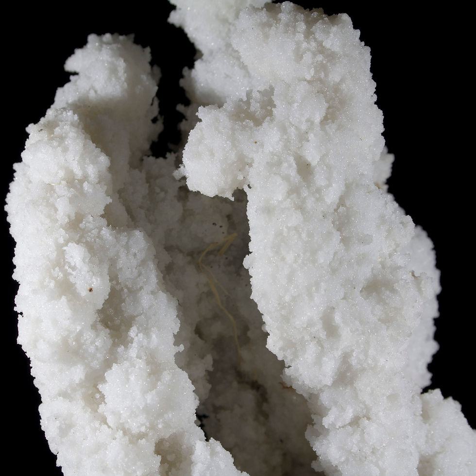 Thumbnail: A complex, self standing set of Chalcedony mineral stalactites create numerous open spaces, caverns and openings between them