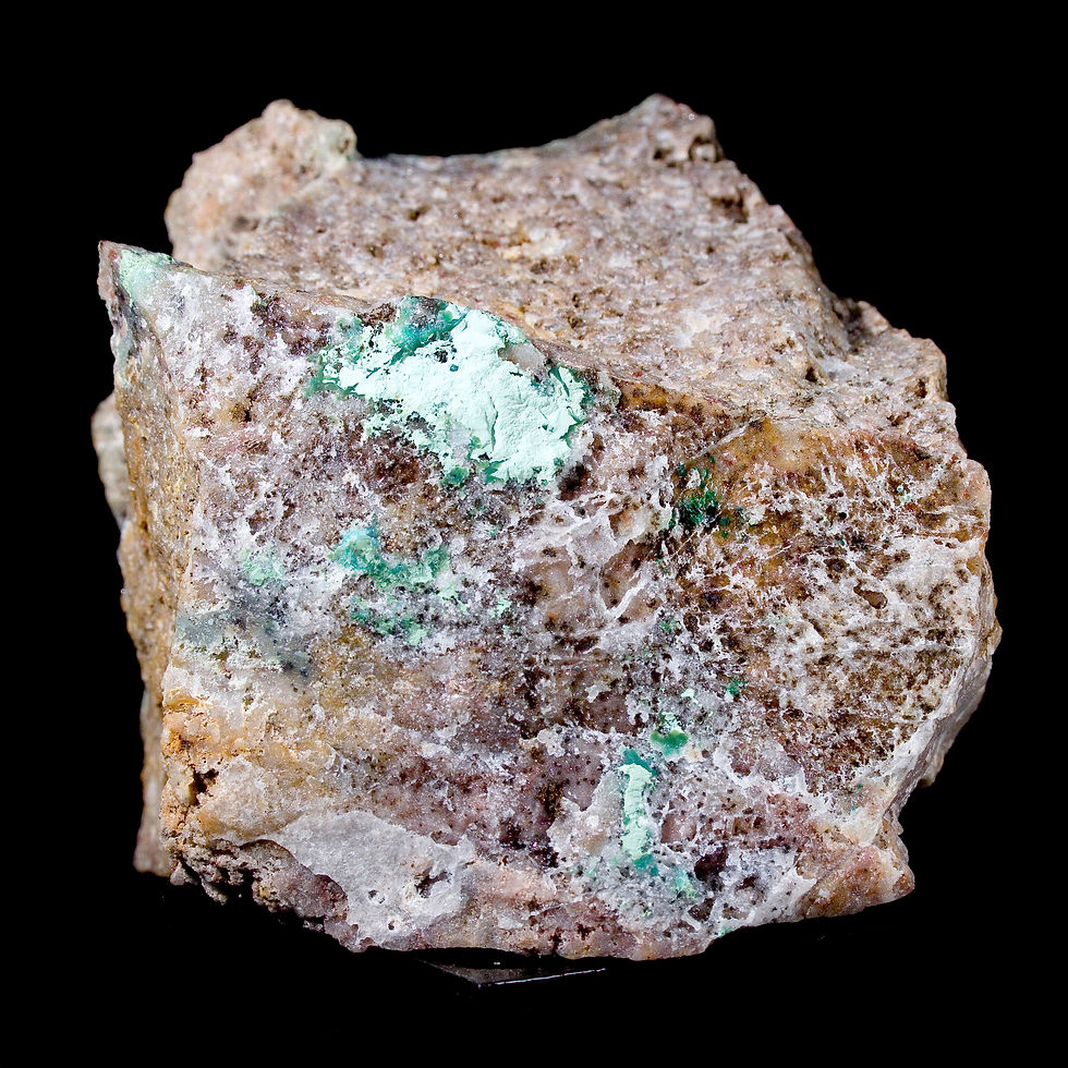 Thumbnail: Chrysocolla, Malachite and Druzy Quartz - Likasi, DR Congo - Studio Mineralia Earth Art Gallery